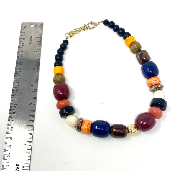 New Free People Somers Point Necklace Beaded Chunky Colorful Choker - Picture 8 of 9